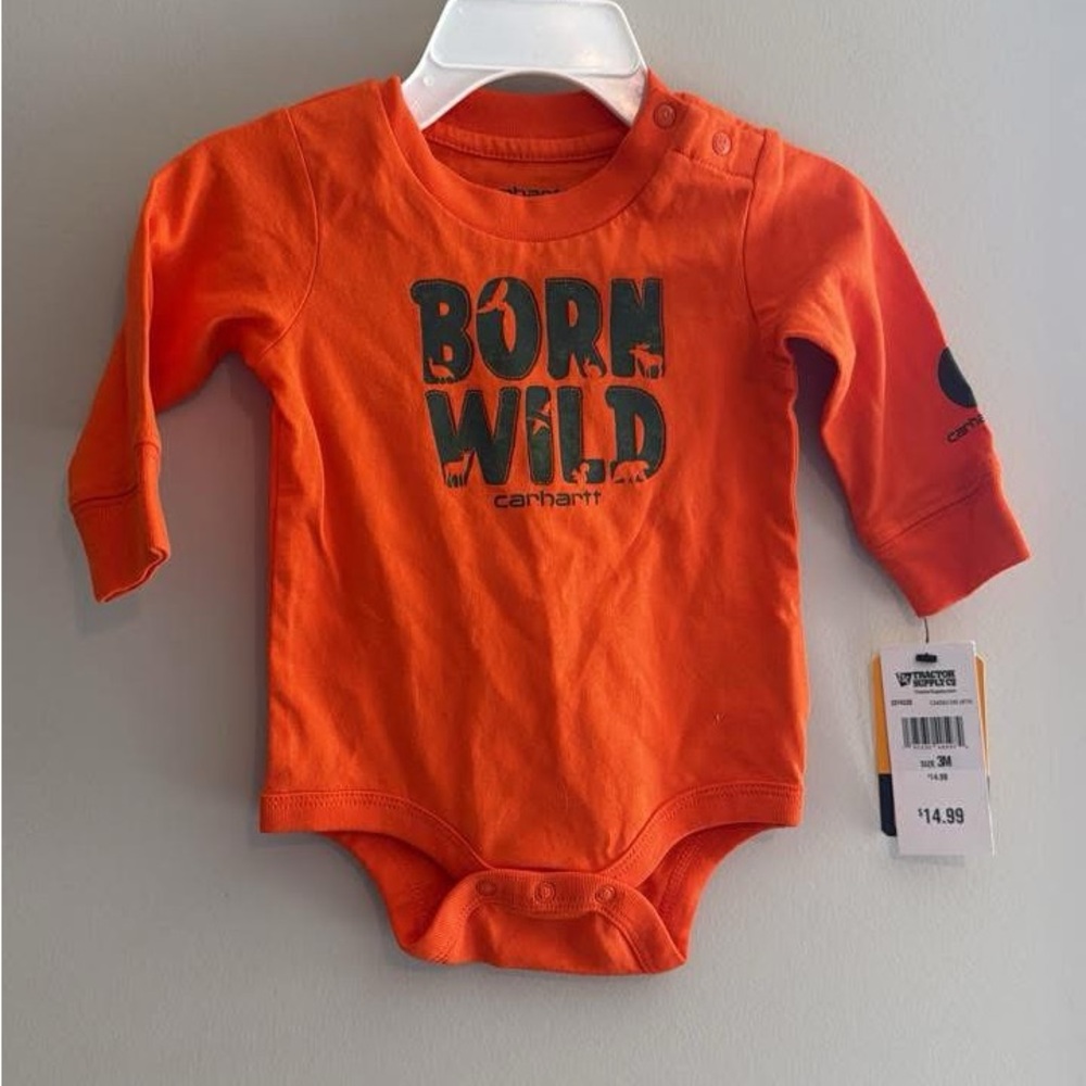 Carhartt Orange "Born Wild" Infant Bodysuit